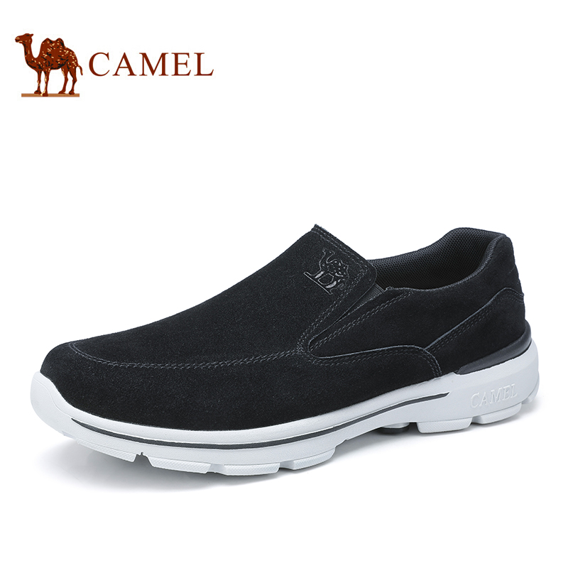 骆驼（CAMEL） 时尚休闲反绒牛皮套脚跑步健步鞋