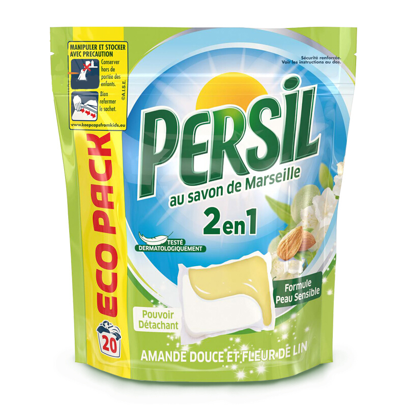 宝莹（Persil）法国原装进口 酵素洗衣胶囊凝珠 20颗/袋