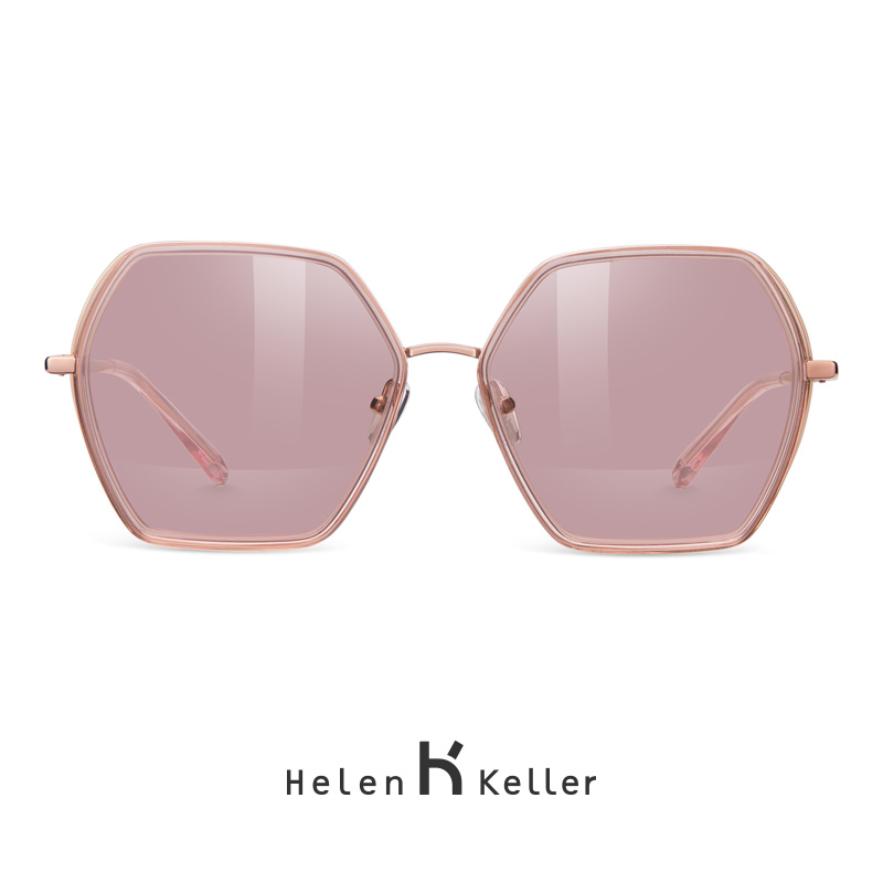 海伦凯勒2019新款几何镜框韩版潮流墨镜女炫彩偏光太阳镜H8816