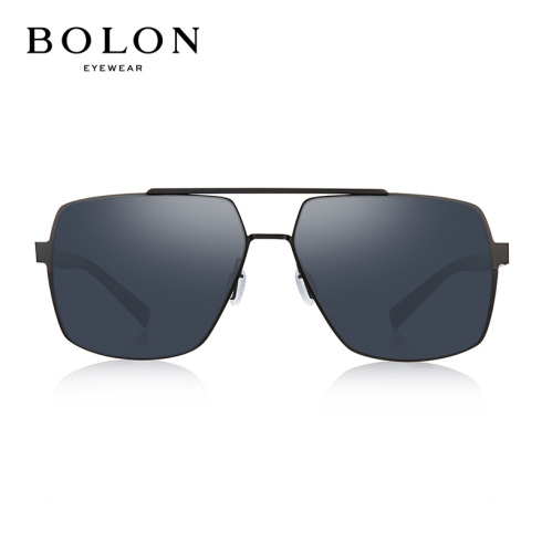 暴龙BOLON 时尚商务太阳眼镜 高清偏光墨镜 BL8016 C10 哑黑镜框蓝灰镜片