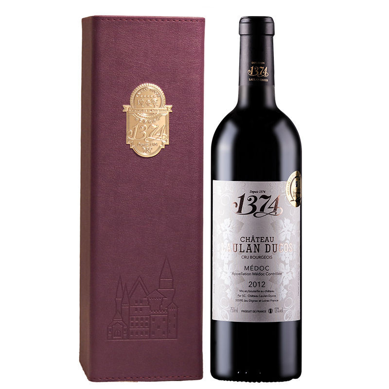 波尔多梅多克AOC 中级庄 乐朗1374古堡 干红葡萄酒 2012年 礼盒装 750ml13度