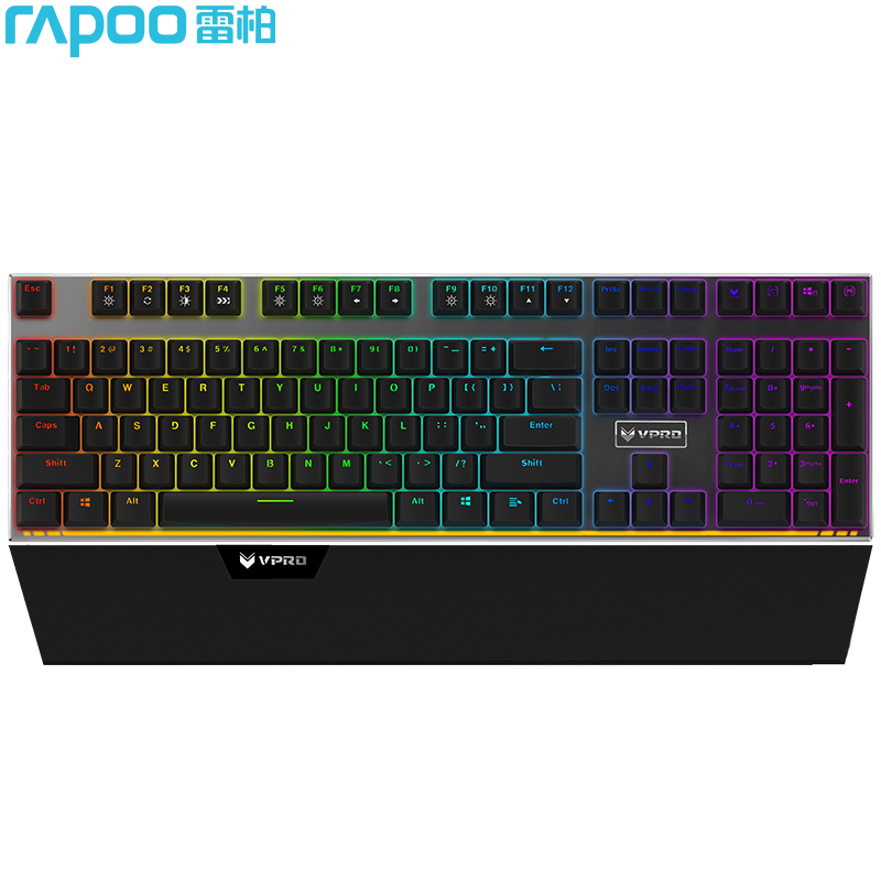 雷柏（Rapoo） V720 机械键盘 有线键盘 游戏键盘 108键RGB背光键盘 吃鸡键盘