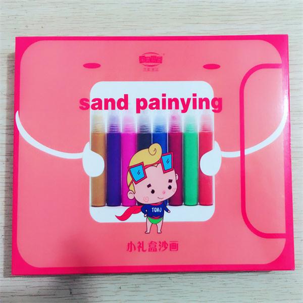 DIY小礼盒沙画 8色瓶装沙8张画砂画套装 儿童热销玩具