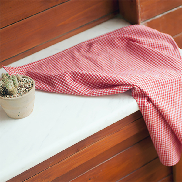 缝物语日式简约格子水洗棉布艺餐巾餐布便当布面包美食拍照红色系 水洗棉 手感柔软