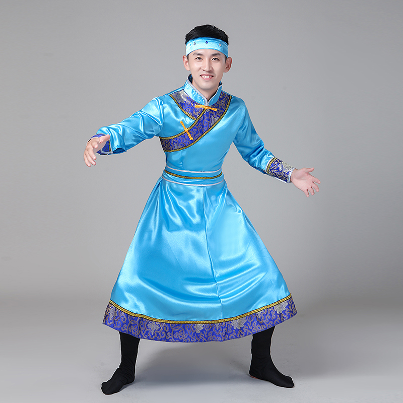 少数民族蒙古族成人舞蹈演出服饰男士蒙古草原摔跤筷子舞表演服装