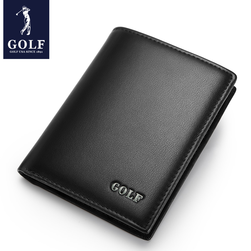 【GOLF】高尔夫男士钱包短款 竖款男式钱夹欧美时尚钱包头层牛皮钱票夹男 Q6GF86122