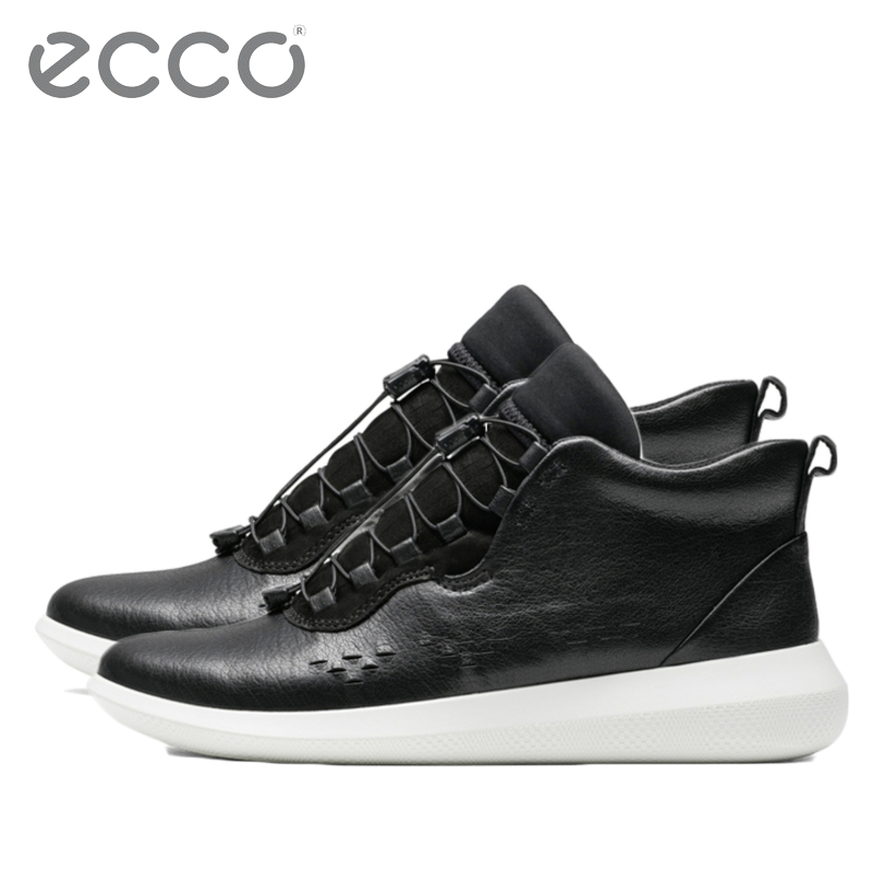 ECCO爱步新品轻盈低跟潮流女休闲鞋 平底防滑缓震柔韧高帮鞋女 赛速系列450553