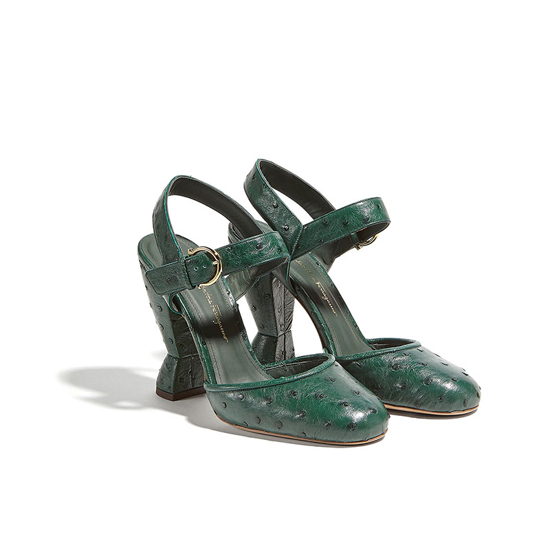 菲拉格慕/Ferragamo 雕塑感鞋跟玛丽珍凉鞋