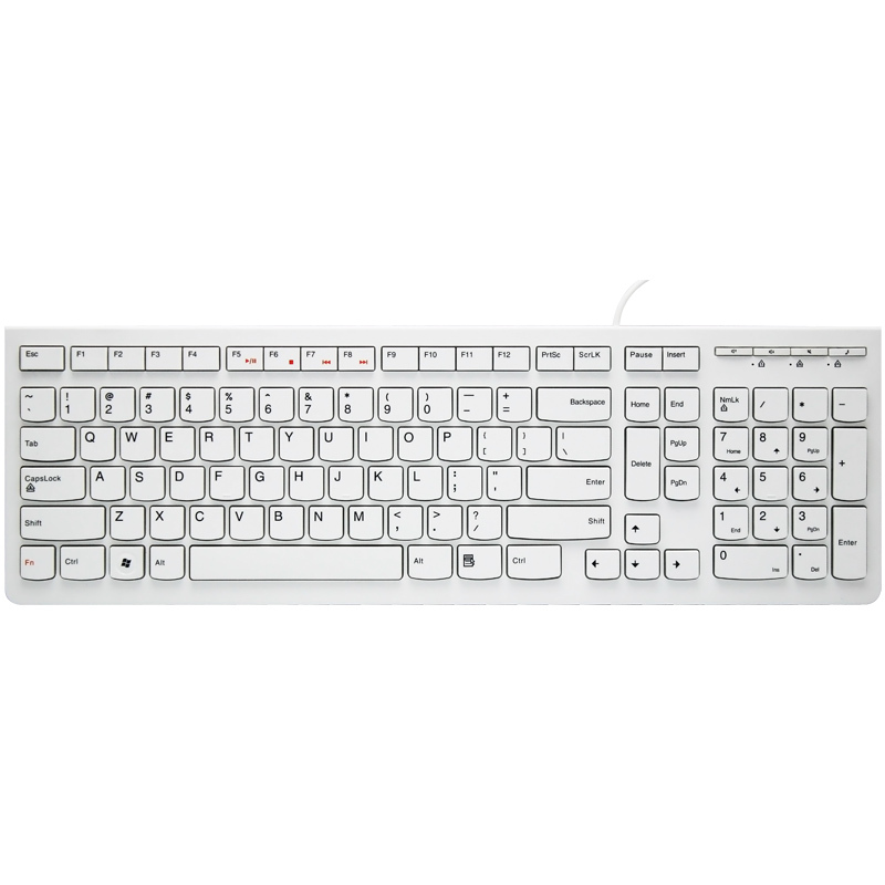 联想K5819黑/白有线键盘轻薄usb办公家用 笔记本台式机电脑通用