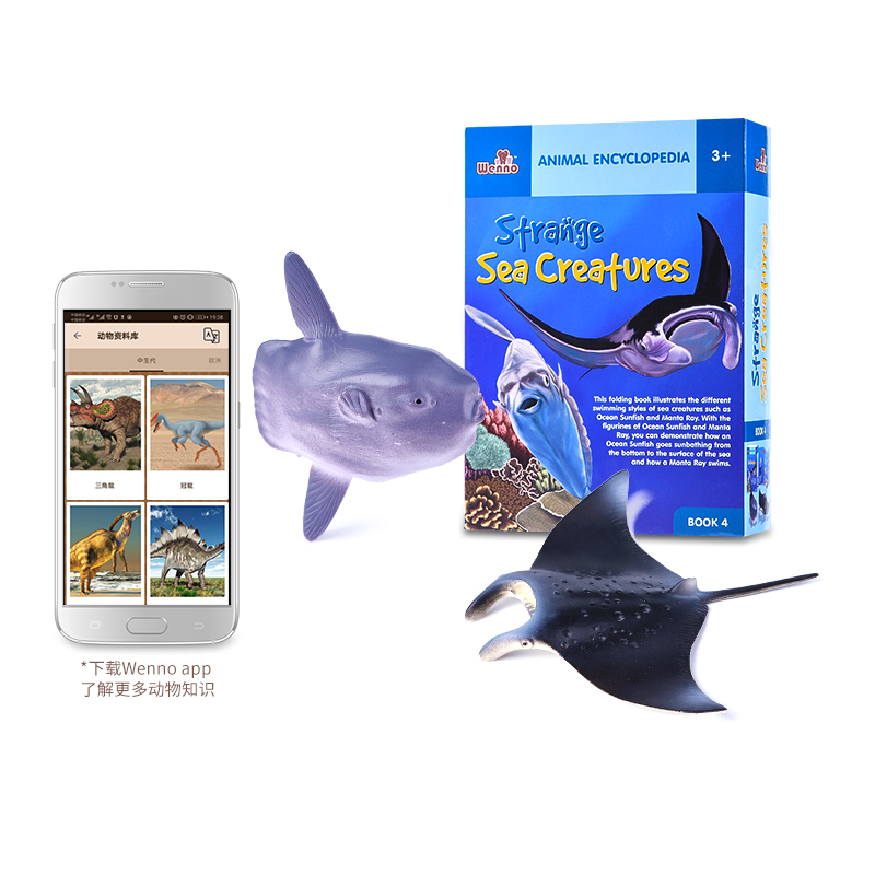 仿真动物模型亲子互动玩具太阳鱼+蝠鲼