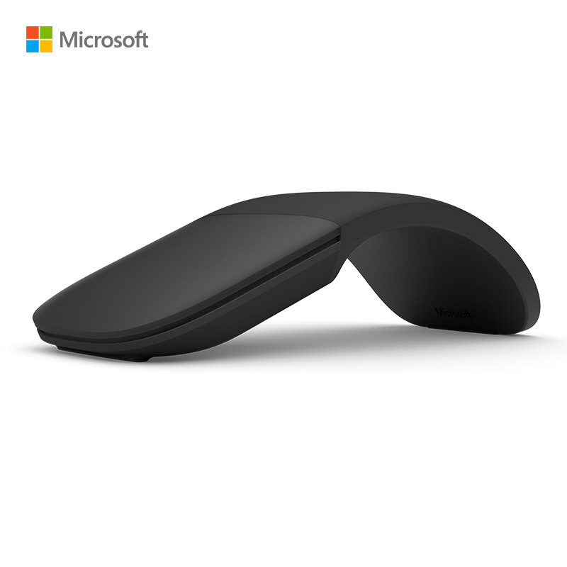 微软 (Microsoft) Arc 鼠标 典雅黑 弯折设计 轻薄便携 全滚动平面蓝影技术 蓝牙鼠标