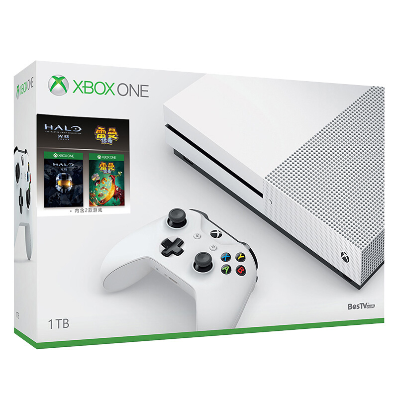 微软（Microsoft）Xbox One S 1TB 限量套装 光环士官长合集 + 雷曼传奇