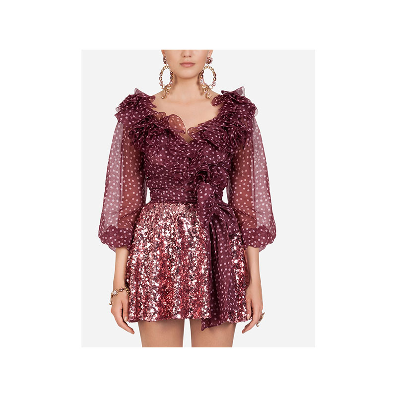 杜嘉班纳/Dolce&Gabbana 微型波点印花欧根纱罩衫