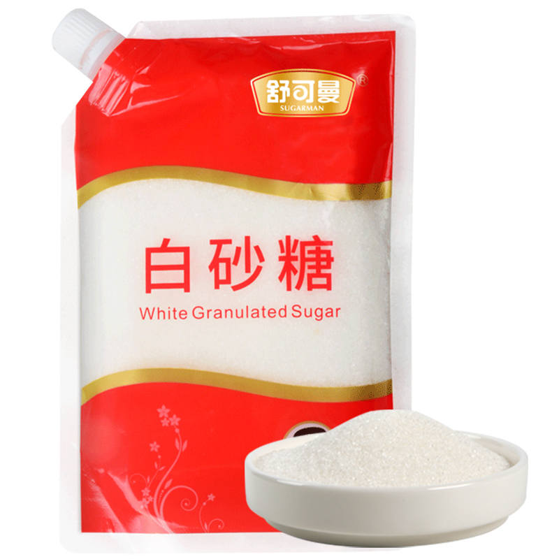 舒可曼 白糖 白砂糖 袋盖设计 碳化糖 调味 调料 400g*3袋