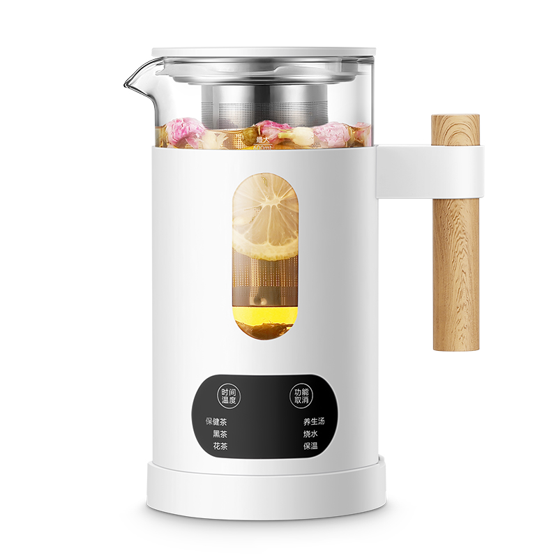 HYUNDAI/韩国现代煮茶器玻璃加厚蒸汽喷淋式智能控温多功能全自动养生壶煮茶壶QC-ZC0602
