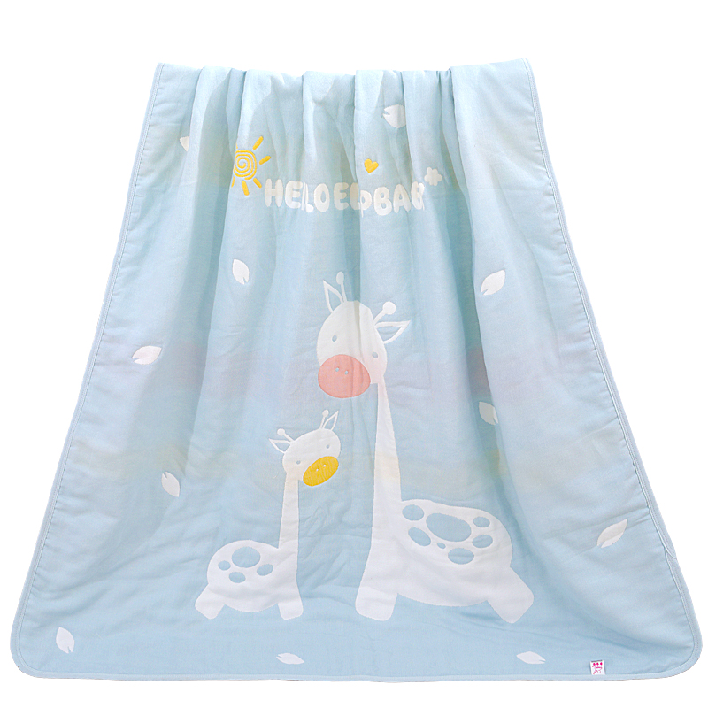 象宝宝（elepbaby）婴儿毯子 全棉春秋8层纱布盖毯空调盖被
