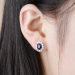GSK天然蓝宝石耳钉925银镶2.76克拉彩色宝石戴妃款耳环