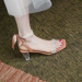 仙女风凉鞋女夏季粗跟一字带法式珍珠设计感水晶果冻鞋透明高跟鞋