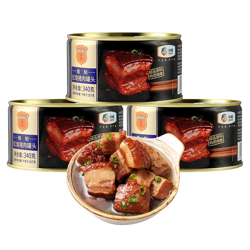 梅林（MALING） 中粮梅林精致红烧猪肉罐头340g/罐 3罐